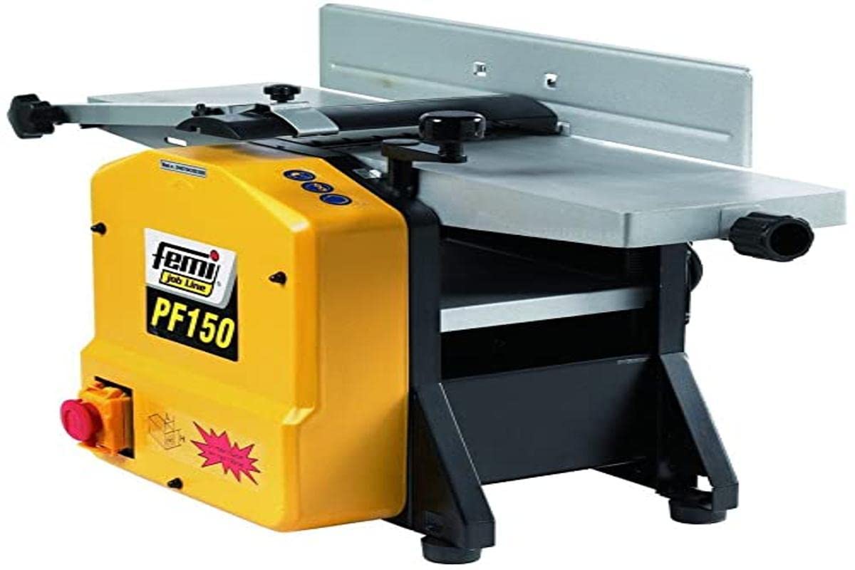FEMI JOB LINE FM-PF150 - Cepilladora Regruesadora 1250W - Mesa Aluminio - Avance Automático - Regulación Milimétrica - Seguridad Anti-Arranque - Guía Inclinable 90° a 135°