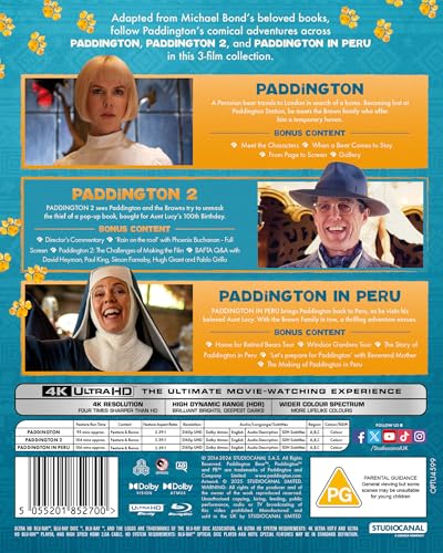 Paddington 3-Film Collection [Blu-ray] [Region Free]