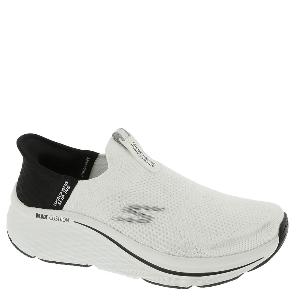 Skechers MAX Cushioning Elite 2.0 Eternal - Zapatillas para Mujer sin Cordones, Blanco/Negro, 37 EU