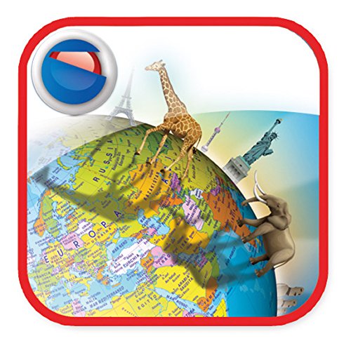 Clementoni Globo Terráqueo Interactivo, bola del mundo interactiva con sonido y App, a partir de 7 años, idioma español (55117), Multicolor