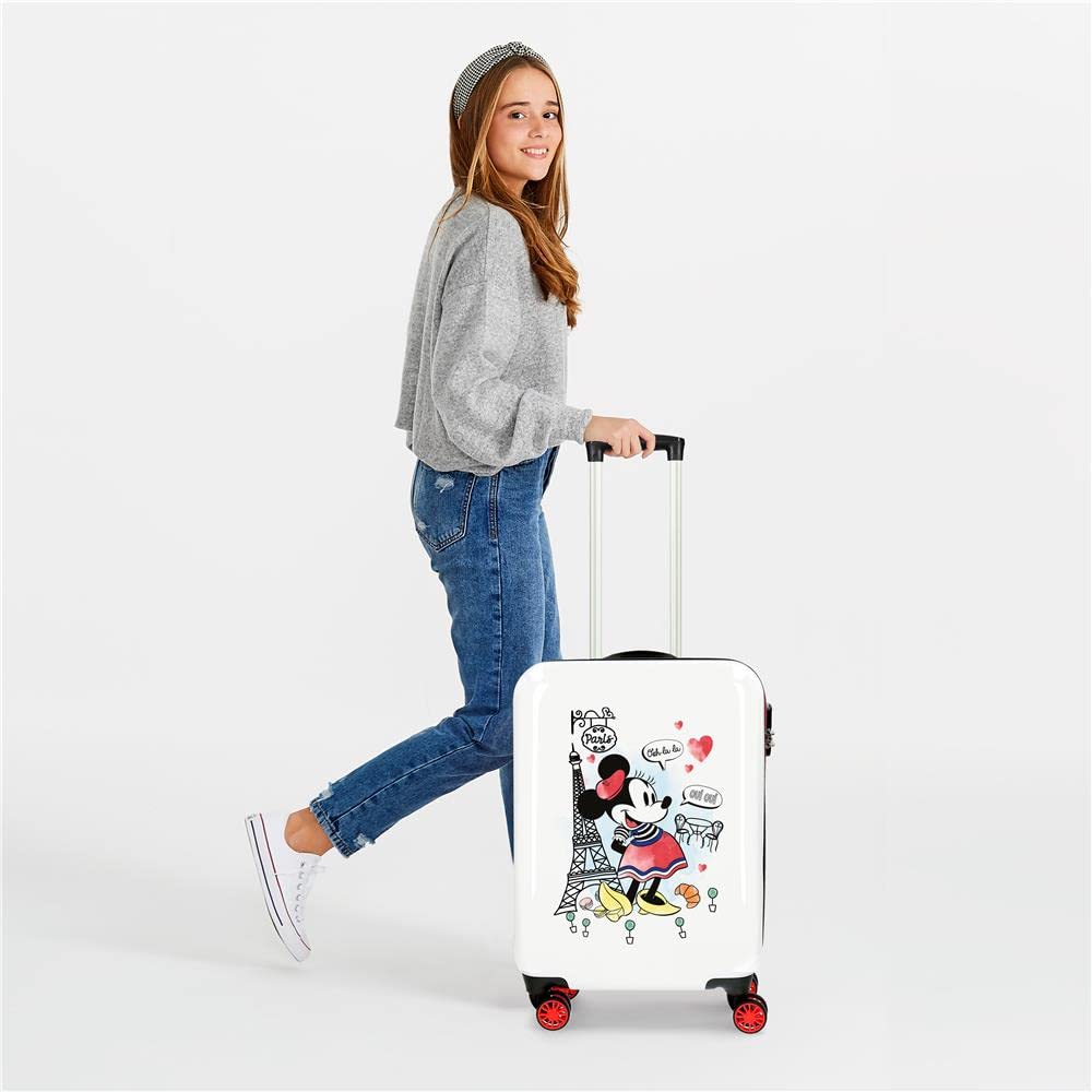 Disney Paris, Maleta De Cabina Niñas, Blanco (White), 38 Cm X 55 Cm X 20 Cm