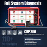 LAUNCH Escáner CRP359 OBDII para Todos los Sistemas, Lector de código OBD2 Completo, codificación ECU, Compatible con protocolo Can-FD DOIP, SGW para vehículos FCA, actualización WiFi 2 años de