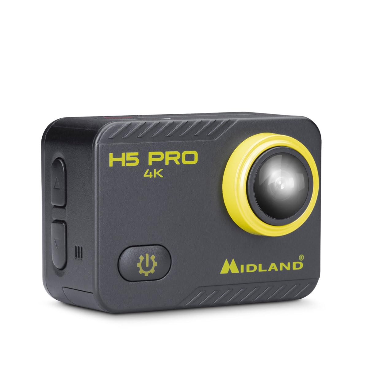 Midland - Action Cam H5 Pro, Cámara Acción Deportiva Ultra HD con Wi-Fi, Time Lapse, Gran Ángulo 140°, Pantalla LCD - Dash Cam Coche con Grabación en Bucle, Cámara Acuática con Estuche Impermeable 30m