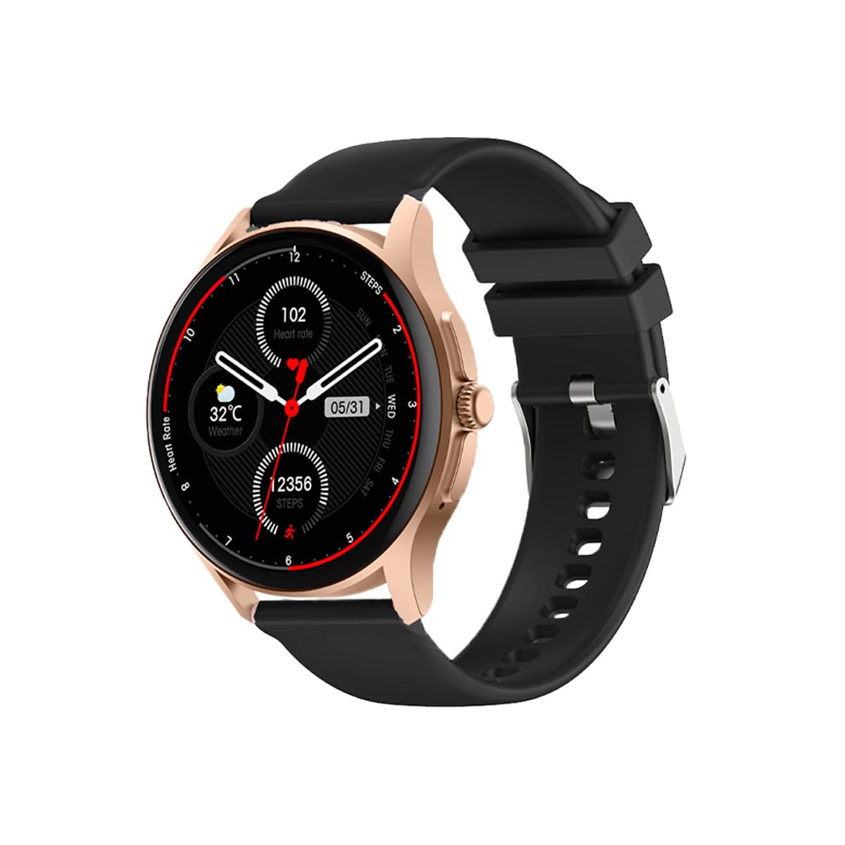Knauermann Neo (2024) - Reloj de Salud Smartwatch - Función ECG + HRV - BT Bluetooth - Apnea del Sueño, Dorado, Normal, Redondo