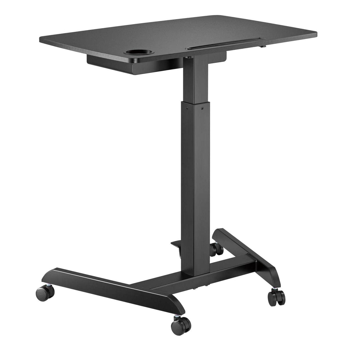 Maclean MC-903B Mesa para Portátil Regulable en Altura con Ruedas y un Cajón | Escritorio para Trabajar de Pie y Sentado | Altura Regulable hasta máx. 113cm, máx. 8 Kilos