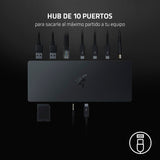 Razer Thunderbolt 4 Dock Chroma - Hub Premium con iluminación RGB para Windows y Mac (10 puertos en uno, salida a Dos monitores 4K o un monitor 8K) Negro