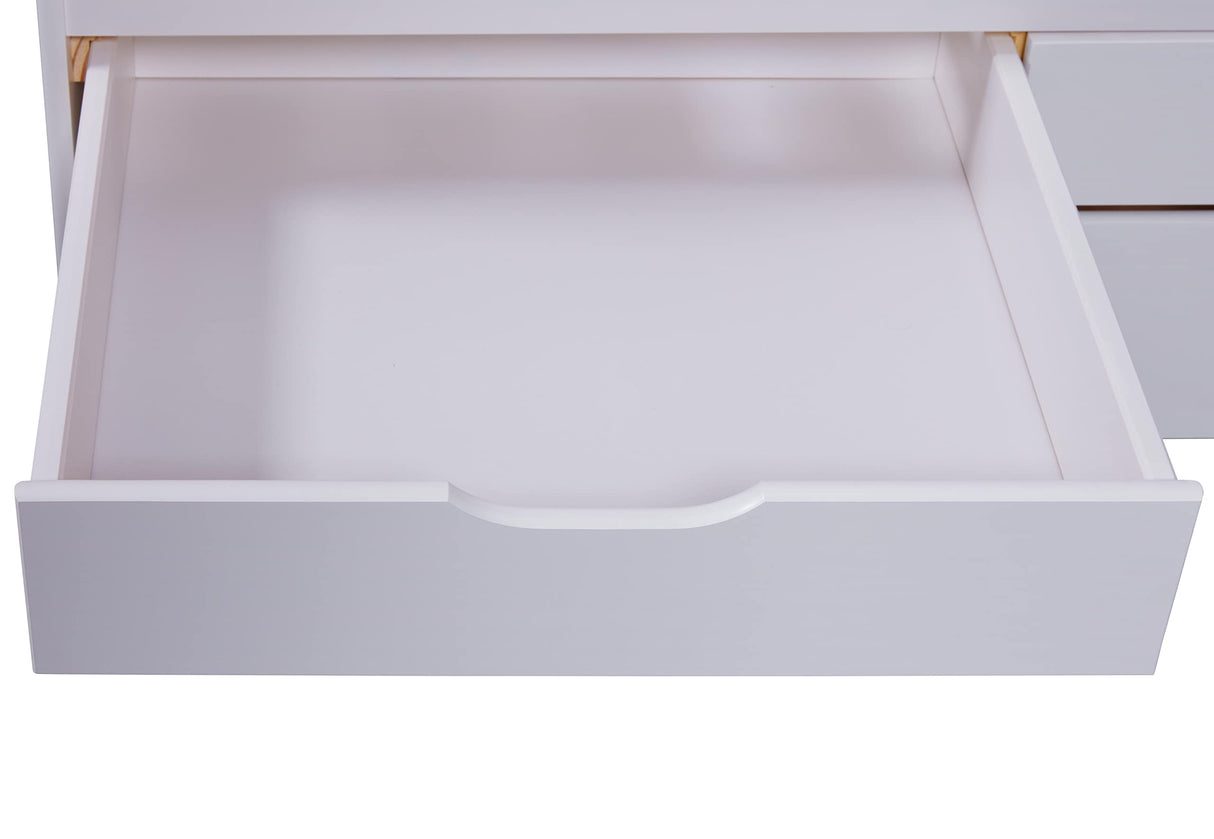 Inter Link Cama Infantil Madera Maciza Orgánica Pintada Natural 90x200 cm, Blanco