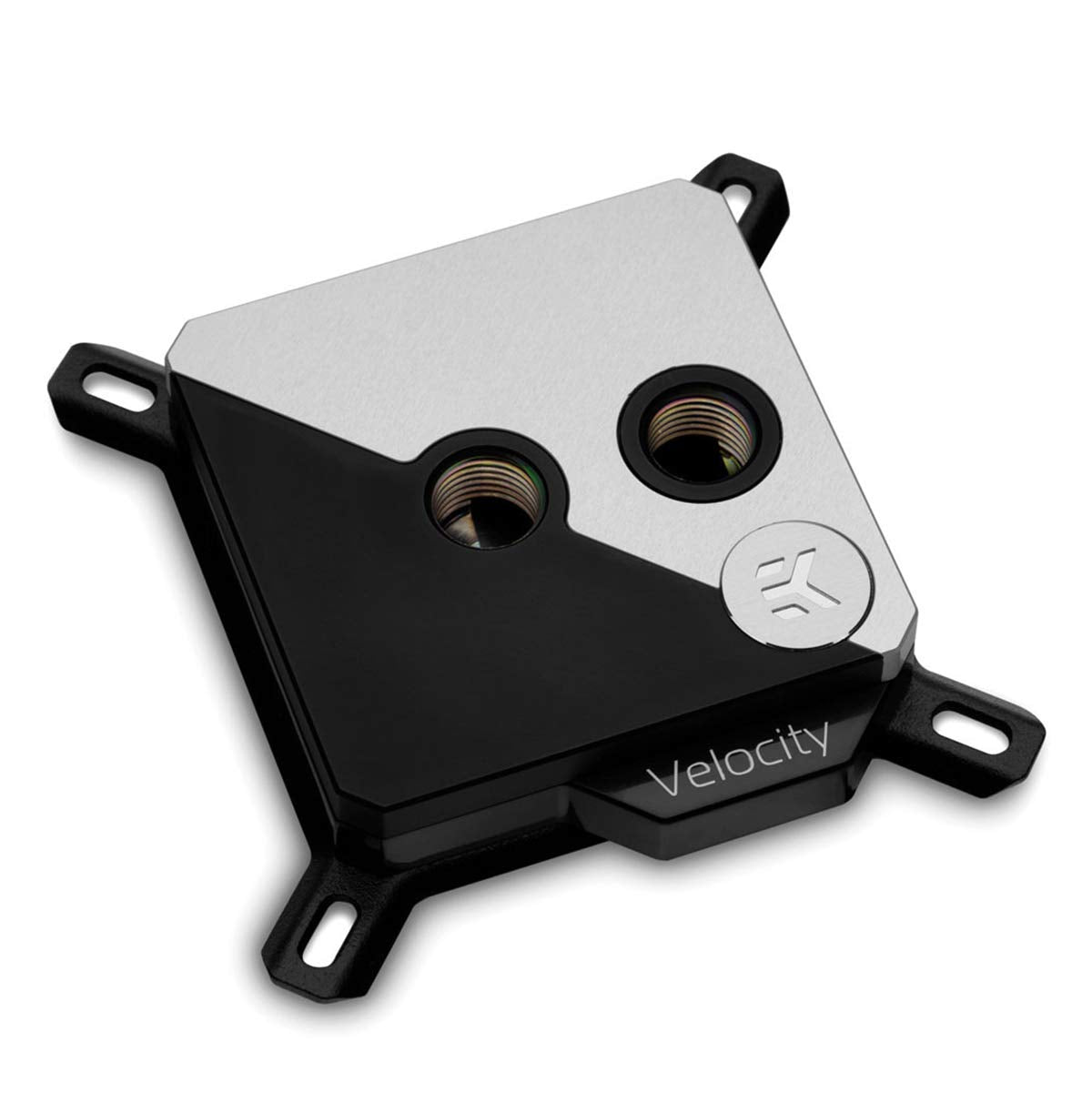 EK Water Blocks Compatible con EK-Velocity Strike RGB, Color Negro Mate y Plateado