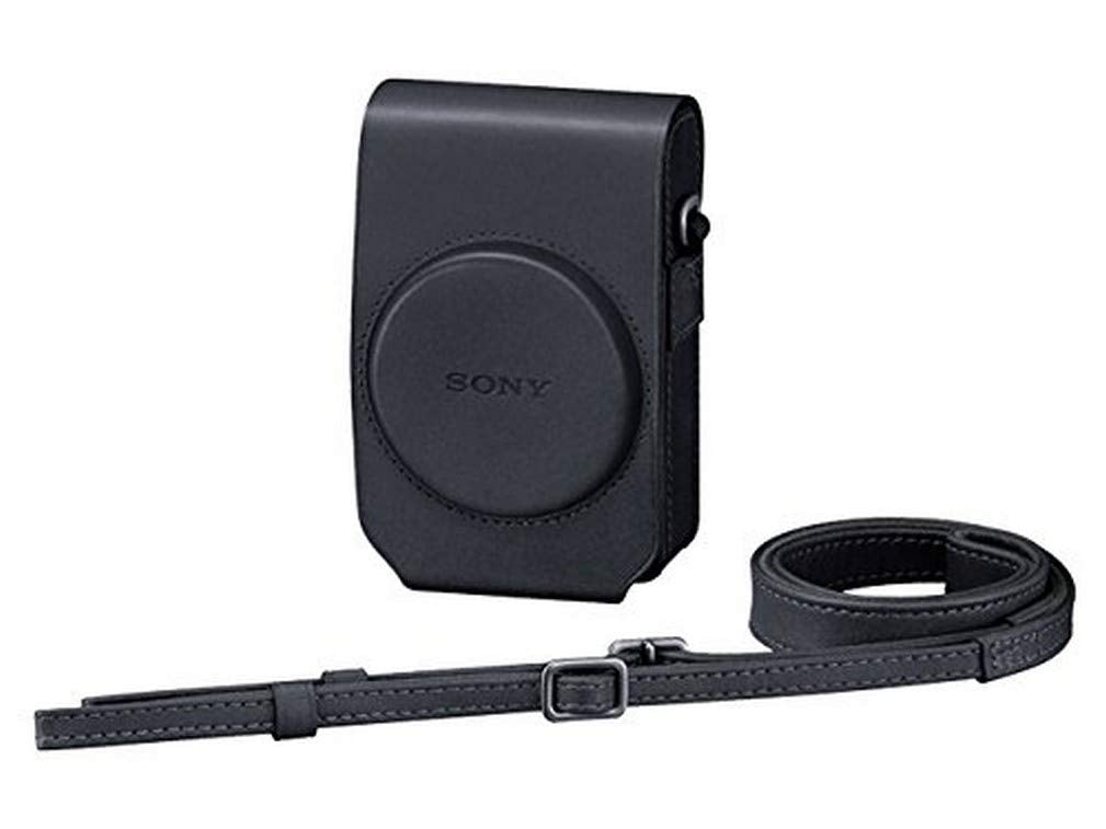 Sony LCS-RXGB - Funda de piel negra para serie Sony RX100, negro