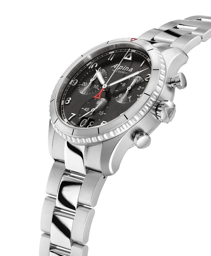 Alpina Reloj Cronógrafo para Hombre de con Correa en Acero Inoxidable AL-372BW4S26B