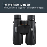 Celestron 72336 Nature DX ED 12x50: prismáticos con lentes objetivo con dispersión baja, exteriores y aves, revestimiento múltiple completo y prismas BaK-4, carcasa revestida resistente al agua y vaho