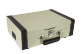 Madison - Mad-RETROCASE-CR - Estuche para Tocadiscos Retro (33, 45, 78 RPM) con Altavoces incorporados, Bluetooth, USB, SD - Adaptador de 45 RPM Incluido - Cuero Azul Claro