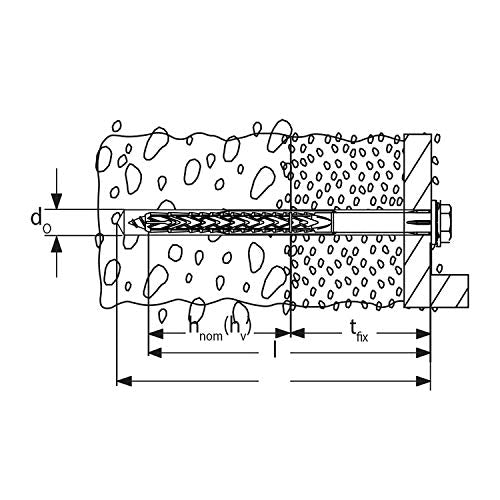 FISCHER 522739 Tacos alargados, Acero Inoxidable A4, 10x290
