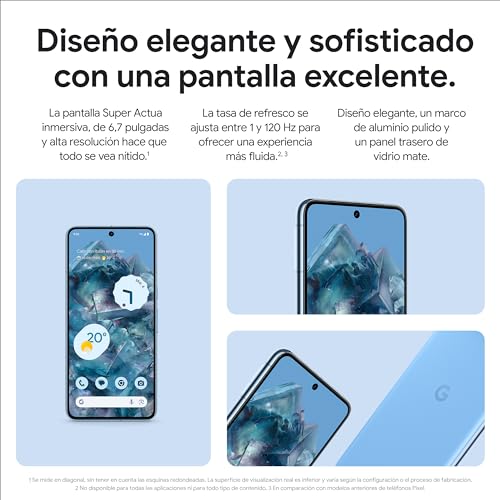 Google Pixel 8 Pro -Smartphone Android libre con lente teleobjetivo, batería con autonomía de 24 horas y pantalla Super Actua - Obsidiana, 256GB