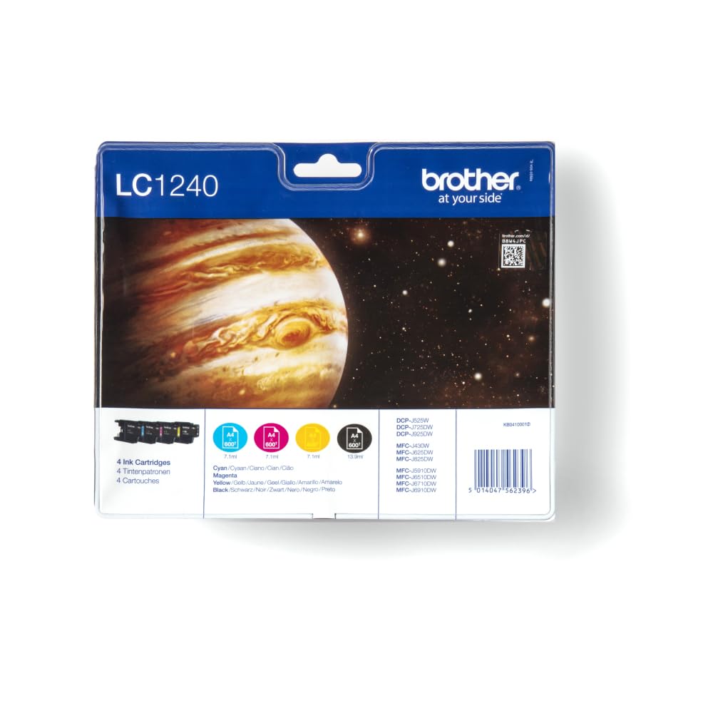 Brother LC1240 - Cartucho de tóner adecuado para MFCJ6510, multi-pack (negro, amarillo, magenta, cian)