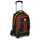 Seven AS Roma - Trolley escolar Jack de 3 ruedas, color negro, mochila con carro desmontable de 33 litros, para escuela primaria y secundaria, para niño, fútbol, Negro, Talla única, Casual