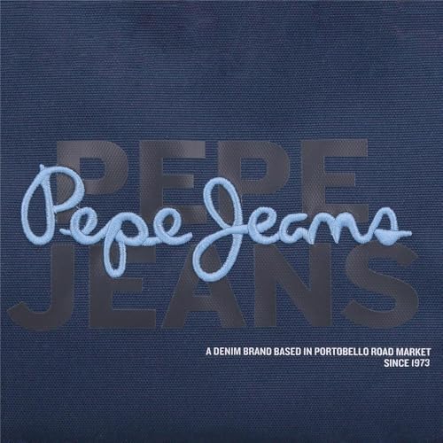 Pepe Jeans Seldon Mochila Escolar Doble Compartimento Adaptable a Carro Portátil 15,6 pulgadas Negro 33x46x17 cms Poliéster by Joumma Bags