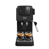 Beko CEP5302B - Cafetera espresso manual, espumador de leche integrado, 1,1 L, 15 bar, negro, 14,5 x 42,5 x 35,5 h