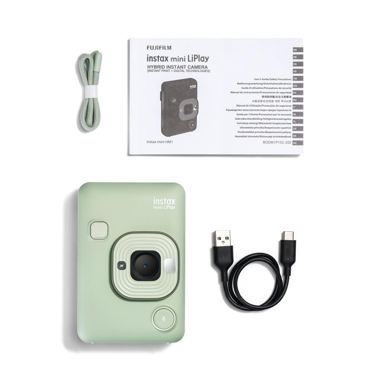 instax - Mini LiPlay, cámara instantánea híbrida. Cámara e Impresora para Smartphones. Color Matcha Green