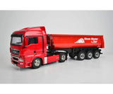 Carson Carson-500907216 500907216 Fliegl Stone Master Camión volquete-Compatible con Tamiya, Modelo ensamblado, Accesorios a Escala 1:14, Color Rojo