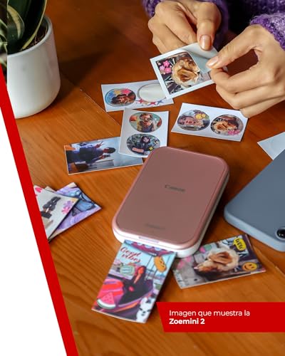 Canon Zoemini 2 Kit de Impresión – Impresora Fotográfica Portátil y Compacta – Bluetooth 5.0 – Carga Rápida USB C Ideal para Viajes (Oro Rosa)