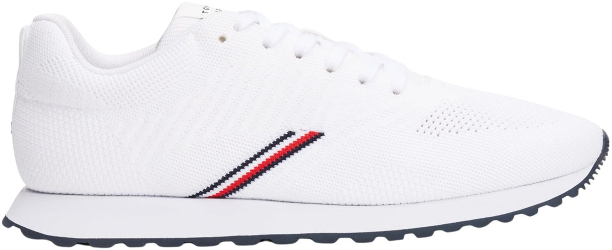 Tommy Hilfiger Runner Sneaker Hombre New Eva Knit Low Top, Blanco (White), 43