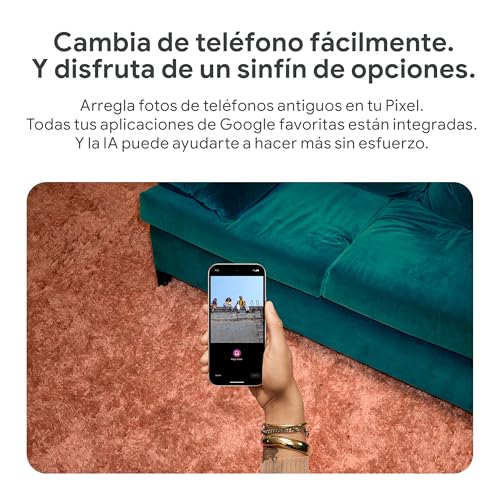 Google Pixel 9 con Cargador USB-C de 45 W - Smartphone Android Desbloqueado con Gemini, cámara Avanzada, batería con una autonomía de 24 Horas y Pantalla Actua de 6,3" - Obsidiana, 128GB