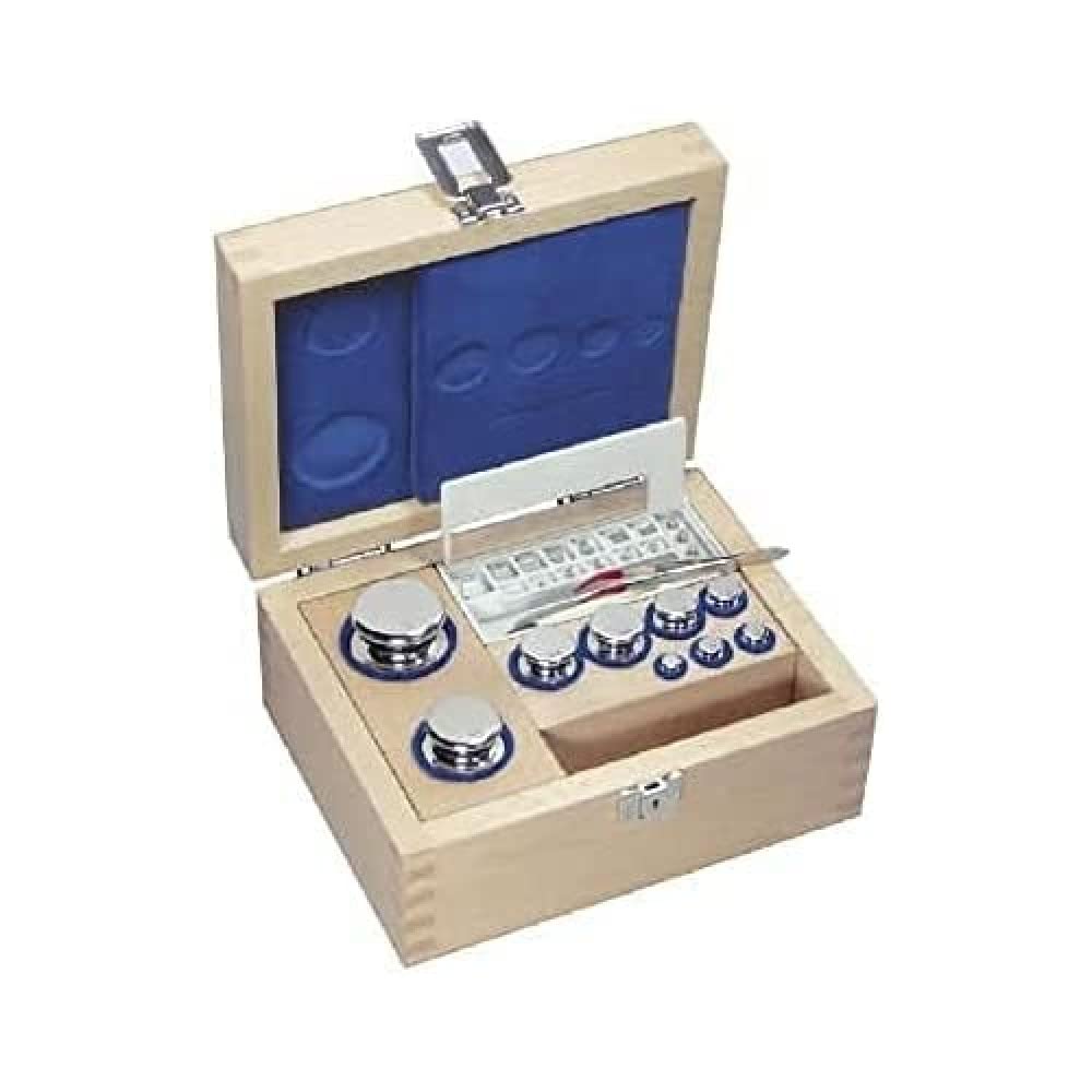 Núcleo – 324 – 66 – F1 Juego de peso, 1 g – 1 kg (latón niquelado, en estuche de madera – 324 – 66