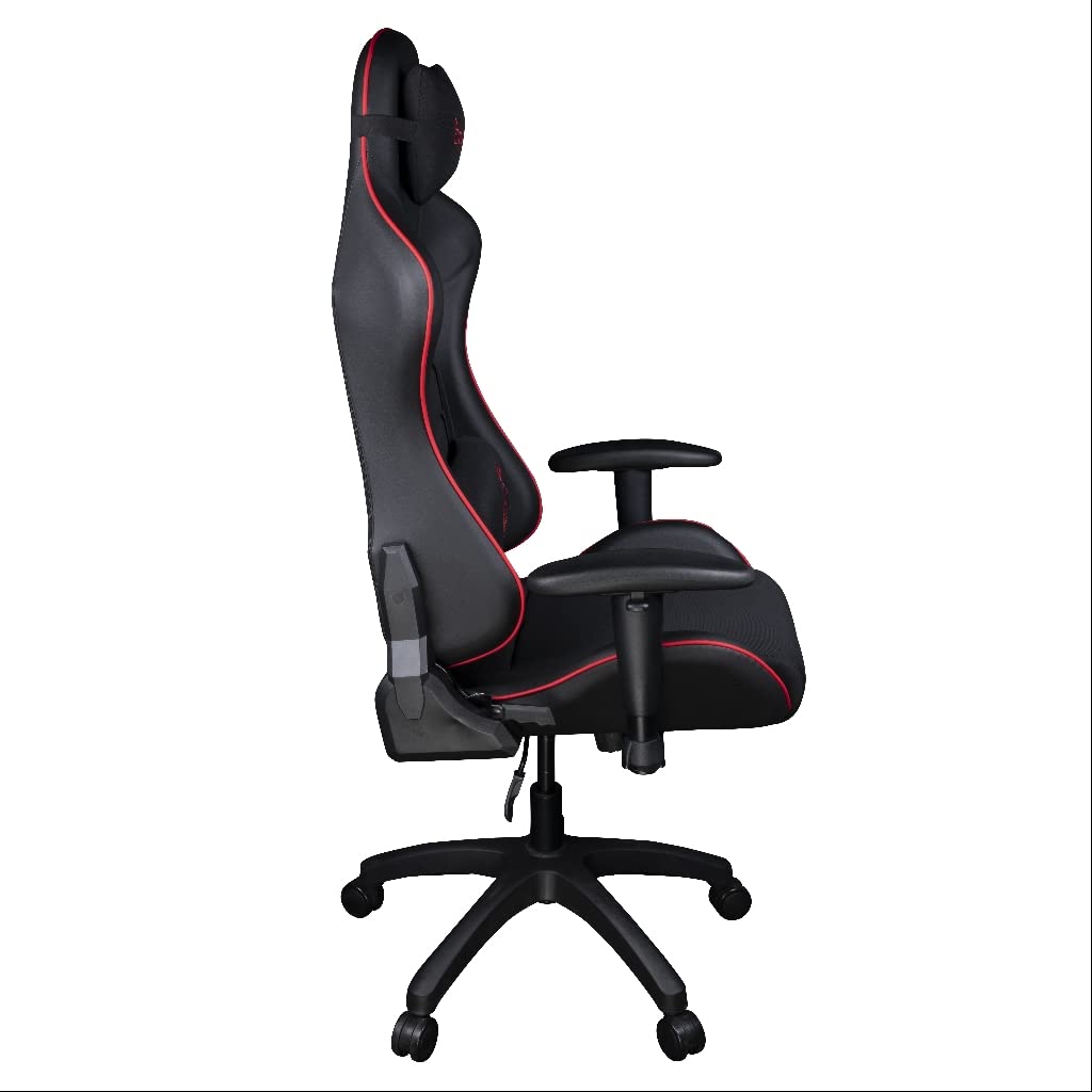 Konix Drakkar Silla de Oficina Gaming Berserk - Inclinación del Asiento 160° - Cuero sintético Liso - Negro y Rojo