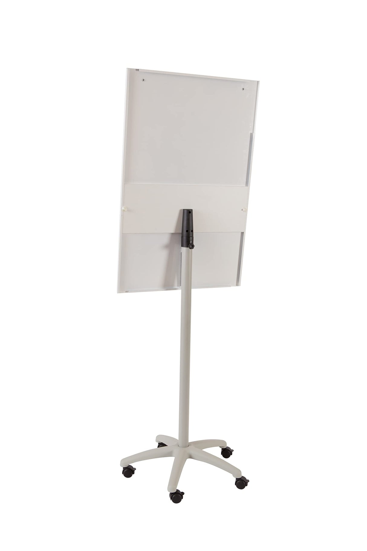 Rocada, Flipchart - Soporte sobre ruedas, 67 x 62 x 181 cm, rotafolio económico con soporte para papel y base de estrella, se limpia en seco, color blanco