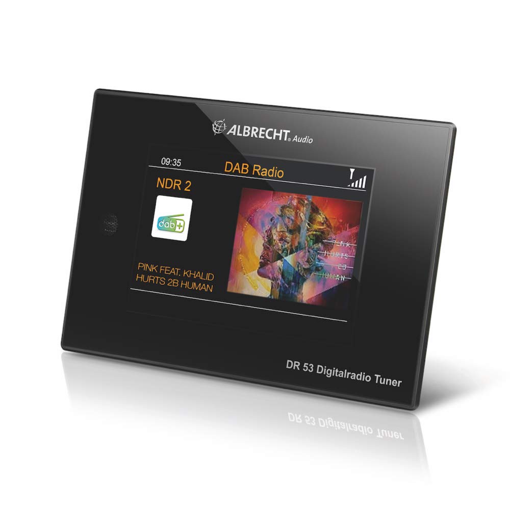 Albrecht DR53, Dab+/FM sintonizador de Radio Digital, 27251, con Pantalla a Color de 4 Pulgadas para conectar al Sistema estéreo, Incluye Mando a Distancia