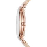 Fossil Jacqueline Reloj para mujer, movimiento de cuarzo con correa de acero o piel, Tono rosa claro y oro rosa, 36MM
