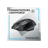 Logitech G G502 X LIGHTSPEED Ratón inalámbrico para Gaming - Ratón óptico con interruptores óptico-mecánicos híbridos LIGHTFORCE, sensor HERO 25K, compatible con PC - macOS/Windows - Negro