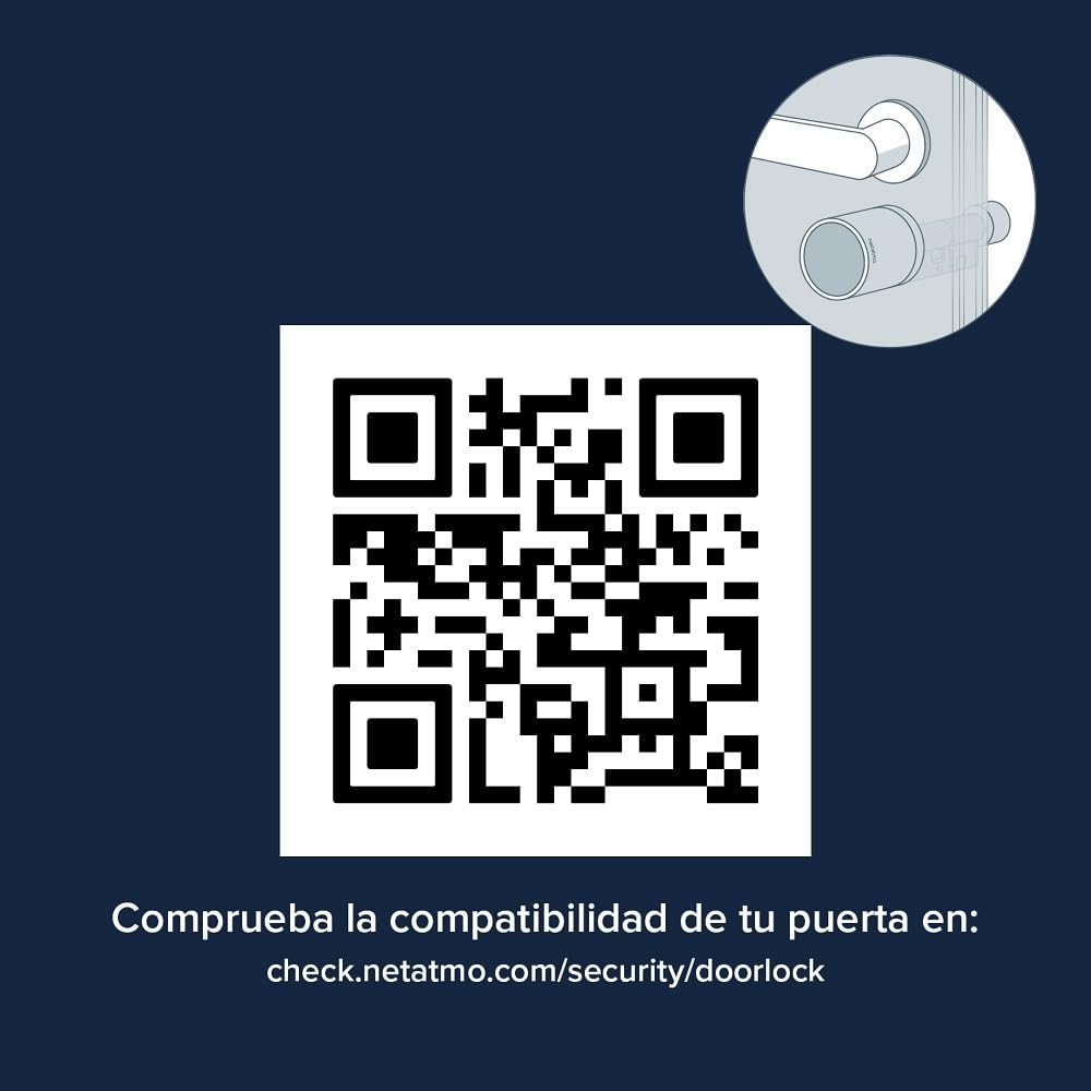 Netatmo Doorlock, Cerradura y Llaves Inteligentes, Acceso con Smartphone o Llave NFC segura, Compartir acceso con invitados, Cilindro europeo universal conectado EN15684, Bluetooth BLE cifrado, NDL-EC