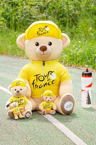 Gipsy Toys - Peluche Oso Camiseta y Gorra ganadora Paso Amarillo 60 cm - Peluche Oficial del Tour de Francia. Majestuosa, Deleitará a Pequeños y Grandes Fans.