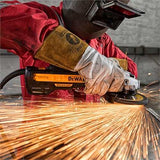 DEWALT DWE4357-QS - Mini-amoladora sin escobillas 125mm 1.700W 2.200-10.500 rpm Electrónica + Embrague + Arranque Suave + Freno + Bloqueo y re-arranque + Empuñadura Anti-vibración