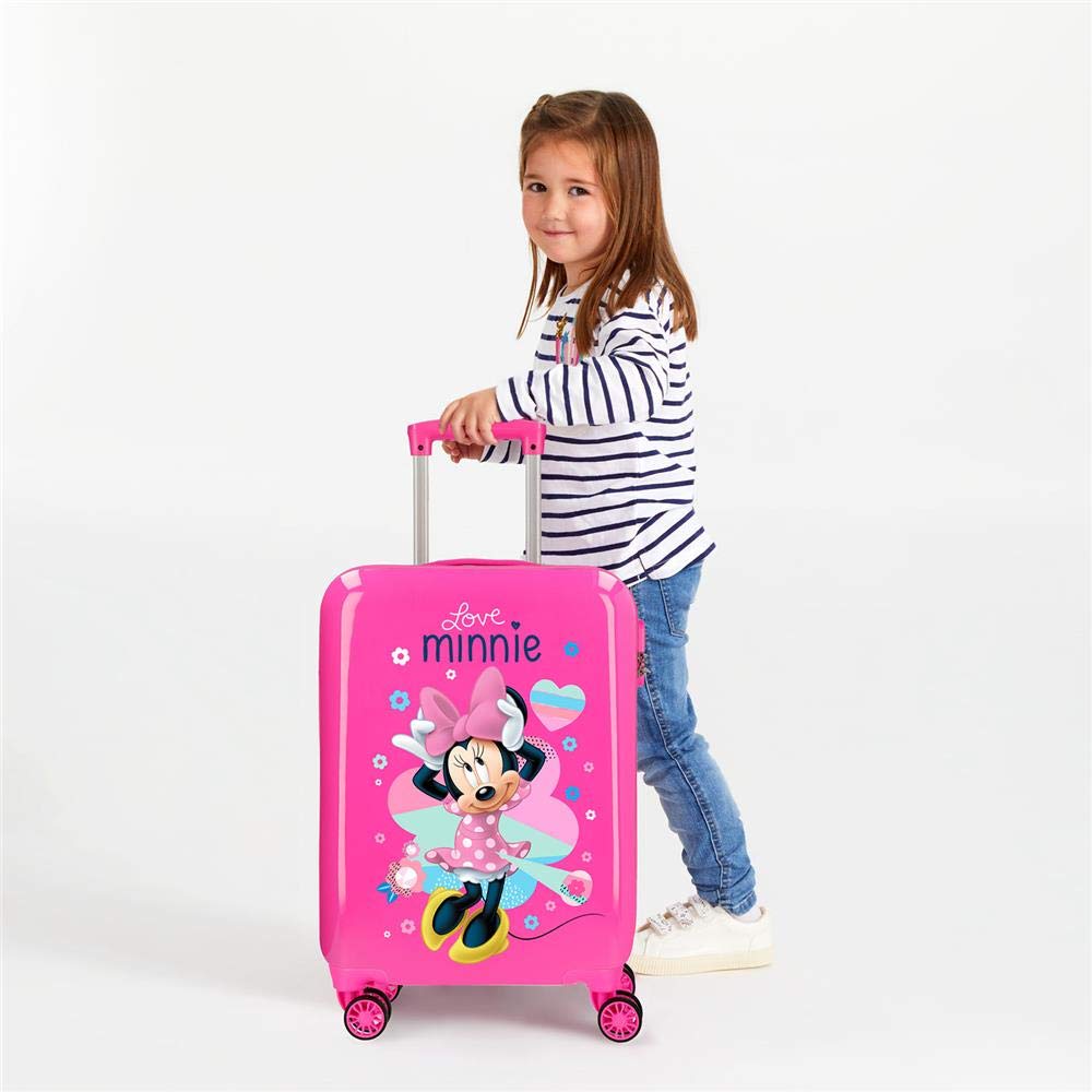 Disney Love Minnie Maleta de cabina Rosa 37x55x20 cms Rígida ABS Cierre combinación 32L 2,5Kgs 4 Ruedas Dobles Equipaje de Mano