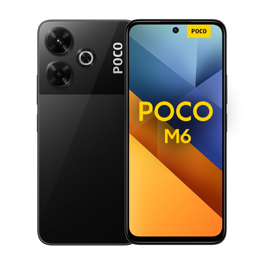 XIAOMI Poco M6 - Smartphone de 8+256GB, Pantalla AMOLED de 6.79” 90Hz FHD+, MediaTek Helio G91-Ultra, Cámara de 108 MP, 5030 mAh, Negro (Versión ES)