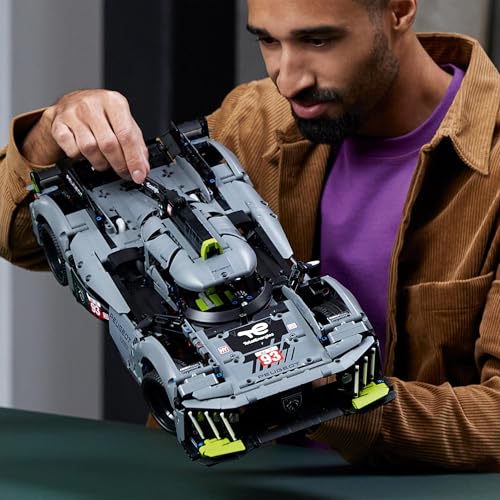 LEGO Technic Peugeot 9X8 24H Le Mans Hybrid Hypercar, Maqueta para Adultos de Coche de Carreras a Escala 1:10 Coleccionable, Deportes de Motor, Regalo para Hombres y Mujeres 42156