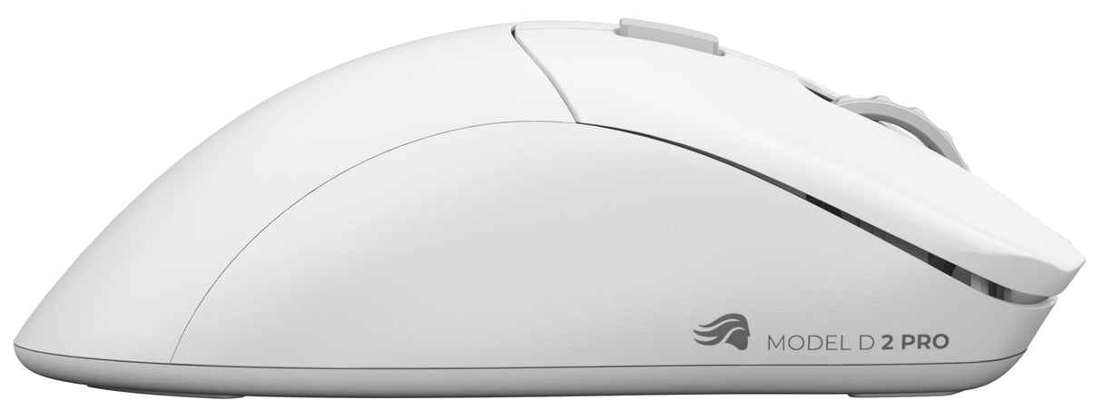 Glorious Gaming Model D 2 Pro 4K/8K Ratón Gaming inalámbrico - 2,4 GHz 1 ms de retardo, sondeo 4K/8K, 100M clics, 62 g superligero, Gran batería, Sensor PPP 26K, RGB, ergonómico, 6 Botones - Blanco