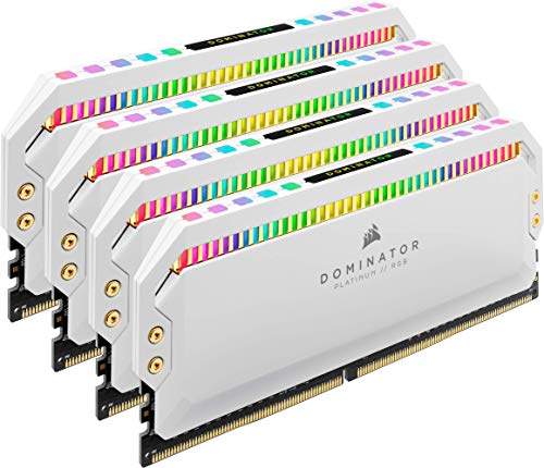 Corsair Dominator Platinum RGB 32 GB DDR4 3200MHz C16, AMD Optimizado LED RGB Memoria de Sobremesa Rendimiento de Alta, Respuesta Ajustados, 12 Direccionables CAPELLIX Leds RGB, 4 x 8 GB, Blanco
