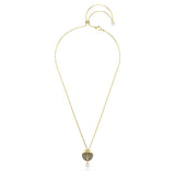 Swarovski Colgante en Y Idyllia, Crystal Pearl, Caracola, Blanco, Baño tono oro
