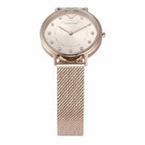 Emporio Armani Reloj Mujer, Movimiento de dos manecillas, caja de acero rosa de 32 mm con correa de acero, AR11129, Tono oro pálido