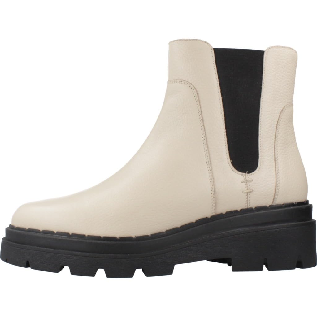 Geox D Felleny C, Bota de Tobillo Mujer, Lt Taupe Black, 40 EU