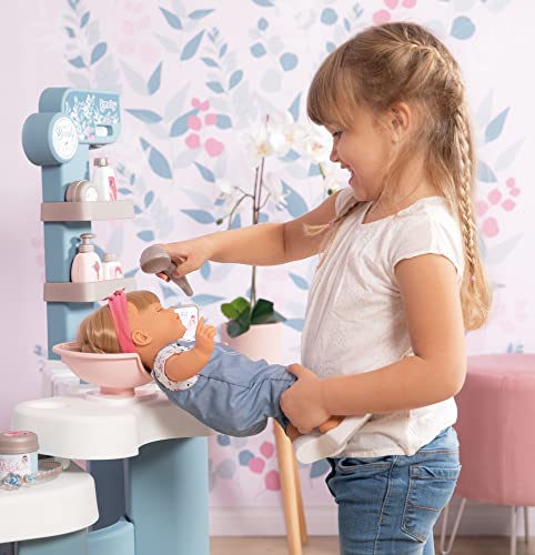Smoby- Centro de Belleza My Beauty Center, 3 Zonas de Juego: Cosmética, Zona Lavado de Pelo, Caja mostrador, 32 Accesorios, A Partir de 3 años Medidas Montado: 97.5 x 51.4 x 100.2cm (7600320240)