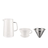 Alessi Slow Coffee KT01S1 - Set de Slow Coffee de Design, Compuesto por Jarra, Portafiltro y Filtro de Malla, en Acero Inoxidable 18/10