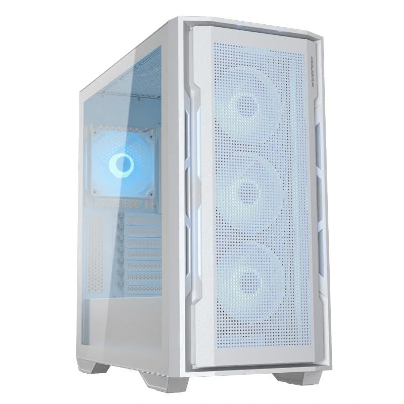 Caja Miditower con iluminación RGB, diseño Blanco, soporta Placas ATX, refrigeración eficiente, Ideal para Gamers y configuraciones Elegantes.