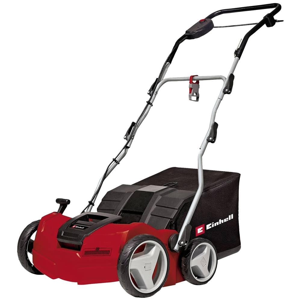Einhell Expert GE-SA 1640 - Escarificadora eléctrica (1600 W, 230V, 4 niveles de profundidad, ancho de trabajo: 40 cm, capacidad de bolsa: 48 L, con rodillo aireador) (ref. 3420590)