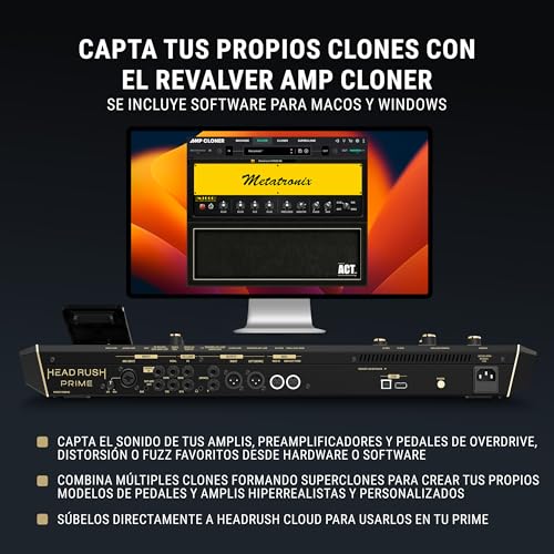 HeadRush Prime - Pedal Multiefectos Guitarra y Voz, Procesador de Modelado con Amp Cloner, Antares Auto-Tune, WiFi, Pantalla Táctil, Looper y Bluetooth