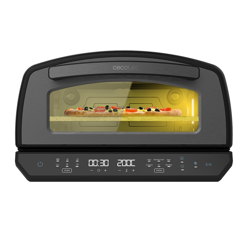 Cecotec Horno para Pizza Multifuncional Pizza&Co 500 Max. 2200W, 13L, Pantalla LED, Temperatura 60º-500ºC, Funciones Especiales, Doble Resistencia, Tamaño Pizzas 13", Accesorios Incluidos